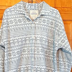 Victoria's Secret Country Cozy Gray Fleece Jacket Shirt Small